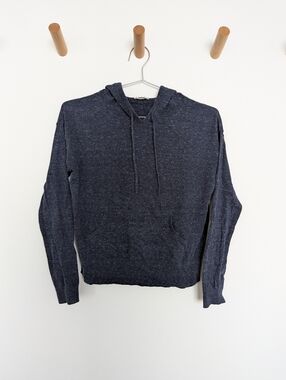 Gap Cropped Knit Hooded Sweater – Navy, Women's XS